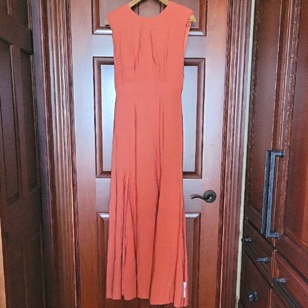 Asos Beautiful & Stylish Warm Copper Sleeveless Flowy Maxi Dress. Size 6 NWT